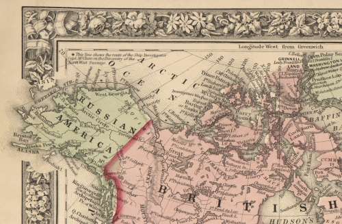 Mitchell`s Map Of North America 1860 Digital Download