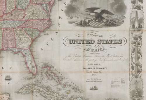Colton`s Map Of The United States of America 1849 Digital Download