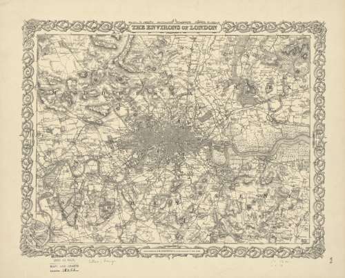 George Colton`s The Environs of London Map 1855 Digital Download