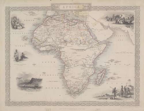 Map of Africa by John Tallis 1880 Digital Download