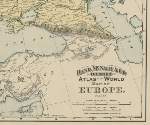 Rand McNally Map of Europe 1891 Digital Download