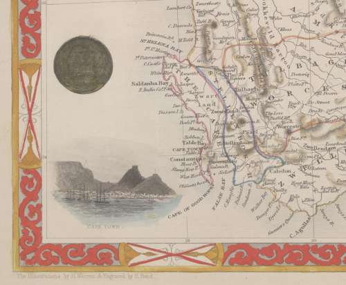 1851 Cape Colony Map by John Tallis Digital Download