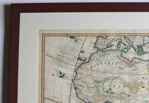 Framed Reproduction Print of Map L`Afrique by G. Delisle 1700