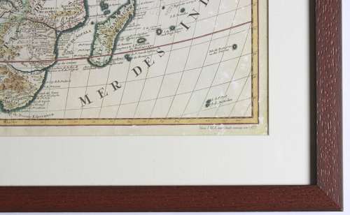 Framed Reproduction Print of Map L`Afrique by G. Delisle 1700