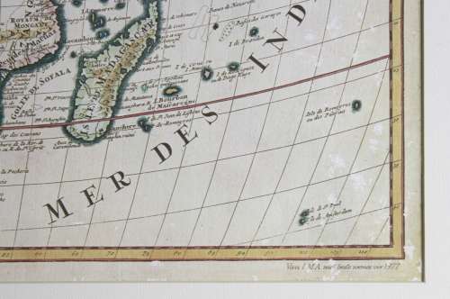 Framed Reproduction Print of Map L`Afrique by G. Delisle 1700