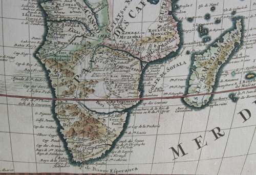 Framed Reproduction Print of Map L`Afrique by G. Delisle 1700