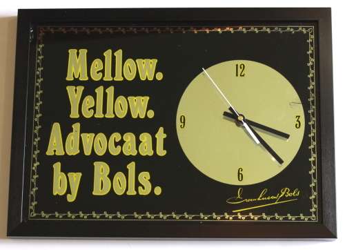 Advocaat by Bols Clock Mirror Framed For Bar Area