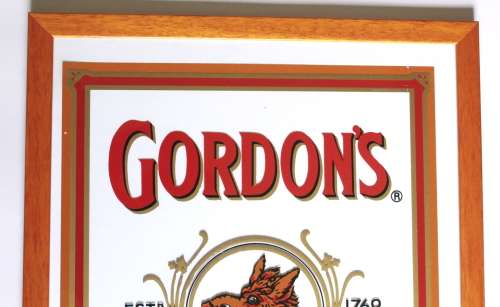 Gordons London Dry Gin Bar Picture Glass Framed For The Bar Area