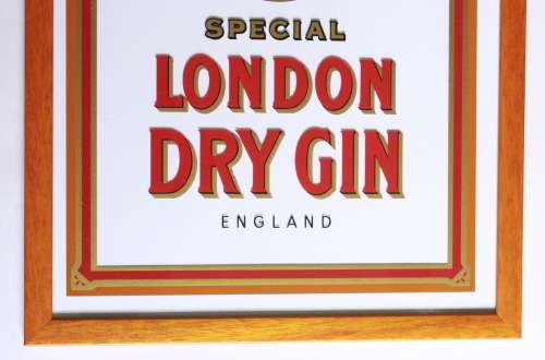 Gordons London Dry Gin Bar Picture Glass Framed For The Bar Area