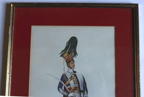 15th Light Dragoons 1826 (The Kings Hussars) Military Uniform Framed Picture