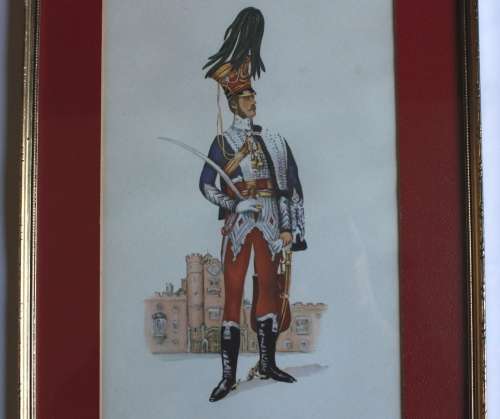 15th Light Dragoons 1826 (The Kings Hussars) Military Uniform Framed Picture
