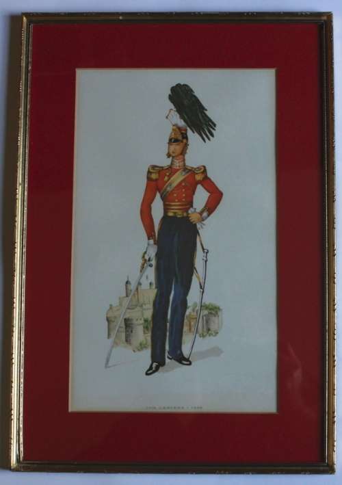 17th Lancers (Duke of Cambridge`s Own) 1838 Military Uniform Framed Picture