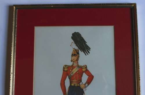 17th Lancers (Duke of Cambridge`s Own) 1838 Military Uniform Framed Picture