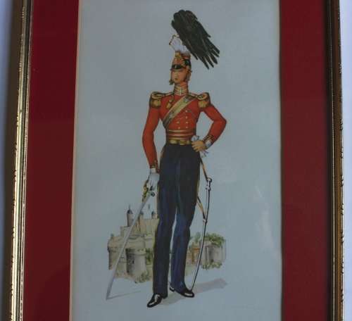 17th Lancers (Duke of Cambridge`s Own) 1838 Military Uniform Framed Picture