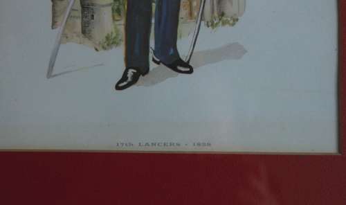17th Lancers (Duke of Cambridge`s Own) 1838 Military Uniform Framed Picture