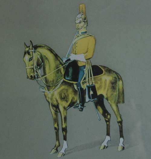 1st (Kings) Dragoon Guards Military Uniform Framed Picture