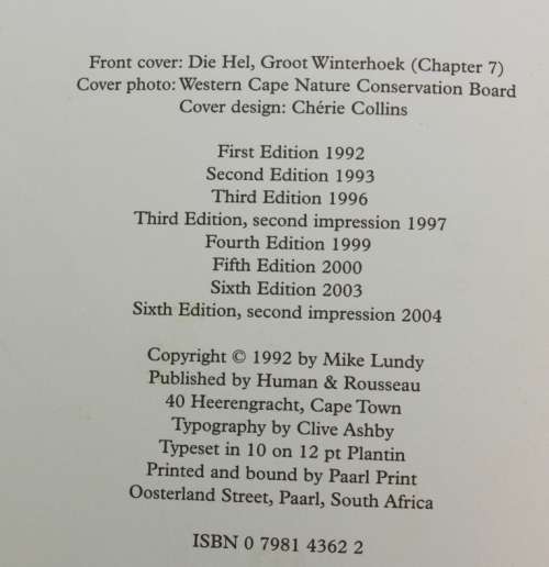 Weekend Trails In The Western Cape by Mike Lundy Softcover Book