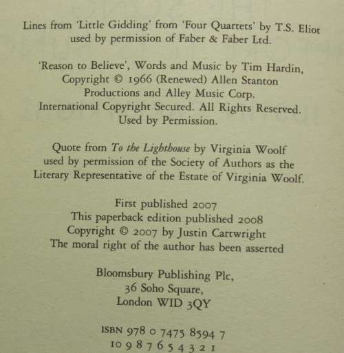 The Song Before It Is Sung by Justin Cartwright Softcover Book