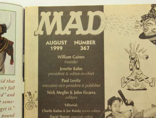 Vintage Mad Magazine # 367 - August 1999 Magazine