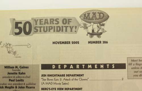 Vintage Mad Magazine # 386 - November 2002 Magazine