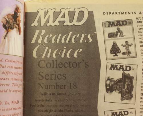 Vintage Mad Collectors Series # 18 `Readers Choice` Magazine