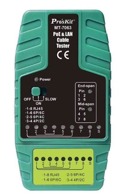 Pro`sKit POE and LAN Cable Tester MT-7063