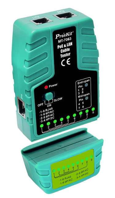 Pro`sKit POE and LAN Cable Tester MT-7063