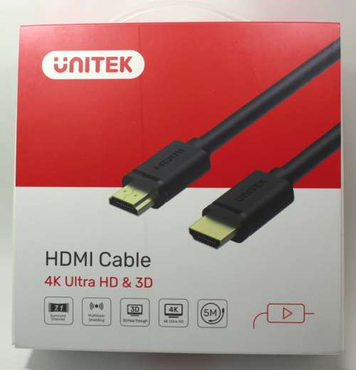 5m Unitek HDMI Cable 4K Ultra HD and 3D Boxed Y-C170M 5M Male to Male