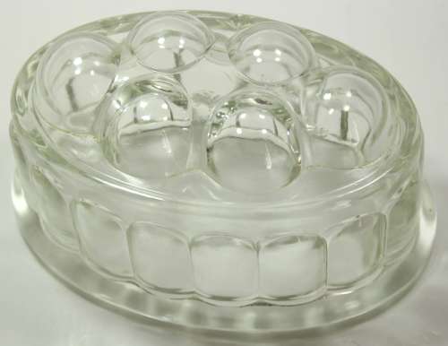Classic 1950`s Vintage Clear Glass Oval Shape Jelly Dessert Mould