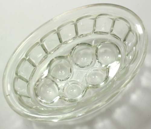 Classic 1950`s Vintage Clear Glass Oval Shape Jelly Dessert Mould