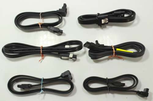 6 x SATA SSD/HDD Black Cables Connect Drives to Motherboards