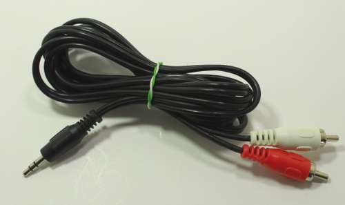 1.8m Cable RCA x2 Male to 3.5mm 3 Pole Aux Male Stereo Jack Audio Input