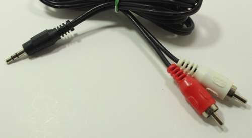 1.8m Cable RCA x2 Male to 3.5mm 3 Pole Aux Male Stereo Jack Audio Input
