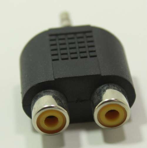 RCA Female Splitter to 3.5mm Stereo Aux Audio Input Adapter