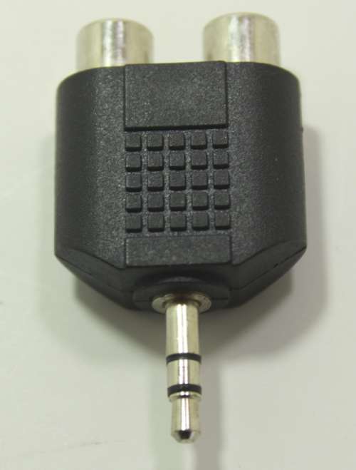RCA Female Splitter to 3.5mm Stereo Aux Audio Input Adapter