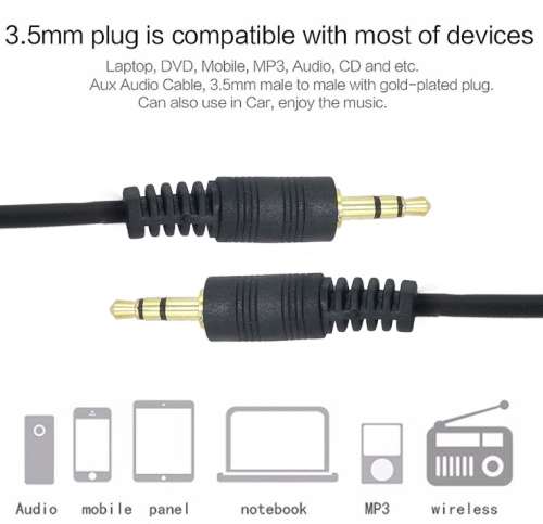 1.5m Cable 3.5mm Aux Stereo Male to 3.5mm Aux Stereo Male Audio Jack