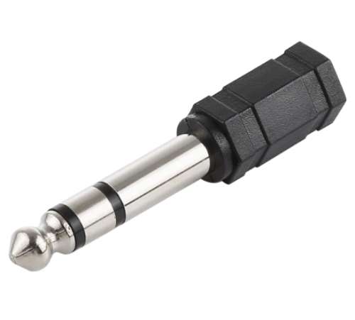 Audio Female 3.5mm Stereo to Male Audio 6.35mm Stereo Expander Adapter Plug