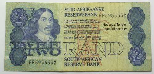 South Africa 2 Rand Bank Note 1984 de Kock Circulated VF