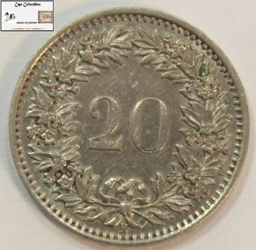 Switzerland 20 Rappen Coin 1962 Circulated
