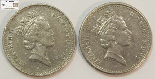 United Kingdom 10 Pence 1992 x 2 (Two Coins) Circulated