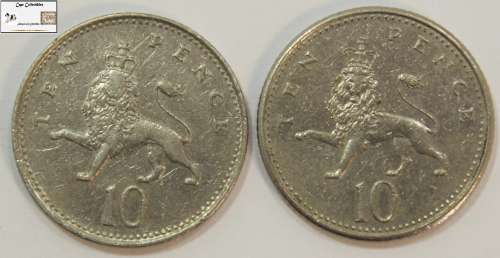 United Kingdom 10 Pence 1992 x 2 (Two Coins) Circulated