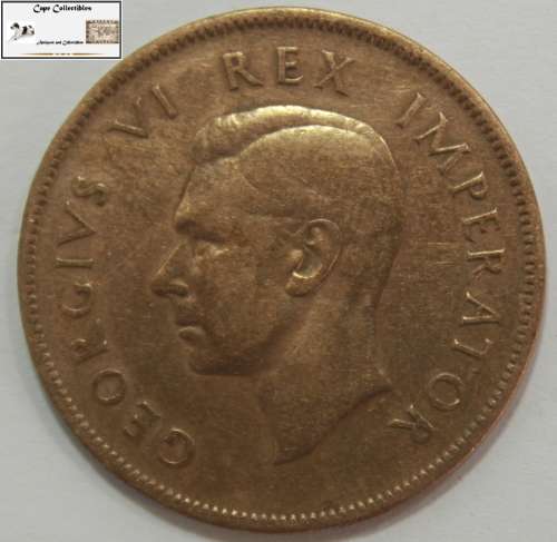 South Africa 1 Penny Coin (Without Star) 1940 Circulated