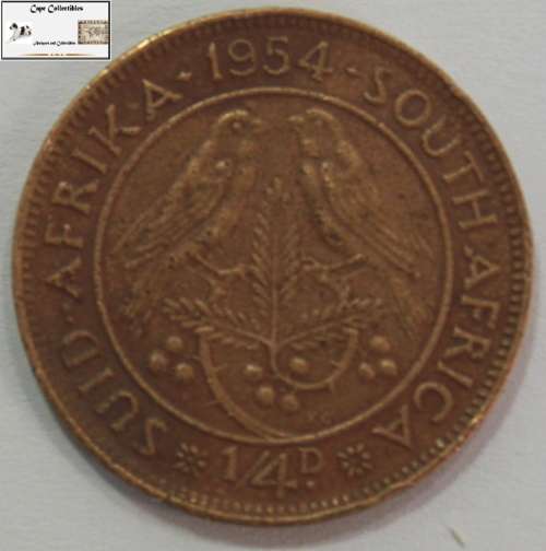 South Africa 1/4 Penny 1954 Coin Farthing Circulated