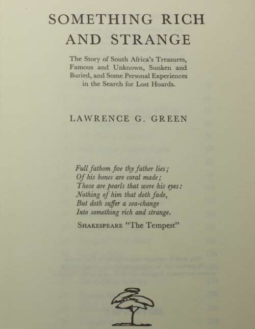 Something Rich and Strange by Lawrence G. Green Hardcover Book