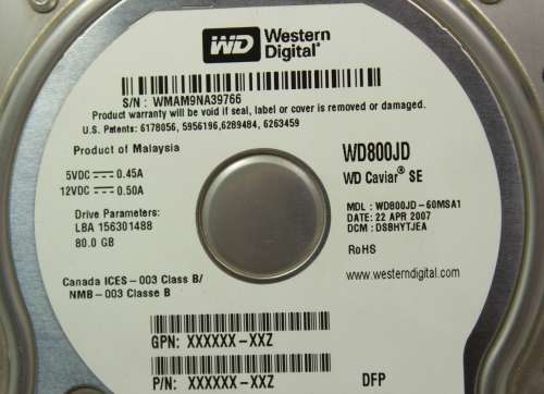 Western Digital WD800JD 80GB 3.5 SATA Hard Drive Refurbished