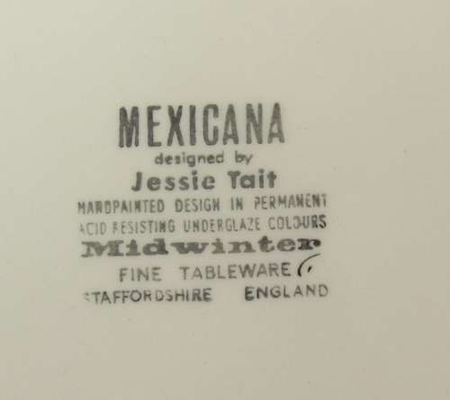 Midwinter `Mexicana` Cake Plate with Handle by Jessie Tait