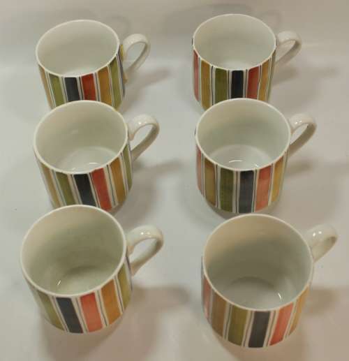 Midwinter `Mexicana` 6 x Coffee Cups and 5 x Saucers by Jessie Tait