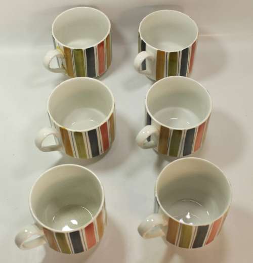 Midwinter `Mexicana` 6 x Coffee Cups and 5 x Saucers by Jessie Tait