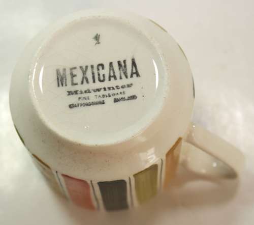 Midwinter `Mexicana` 6 x Coffee Cups and 5 x Saucers by Jessie Tait