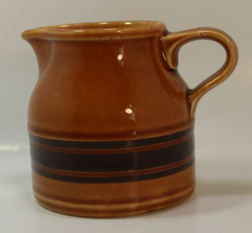 Brown with Dark Brown Band Sauce Jug with Handle